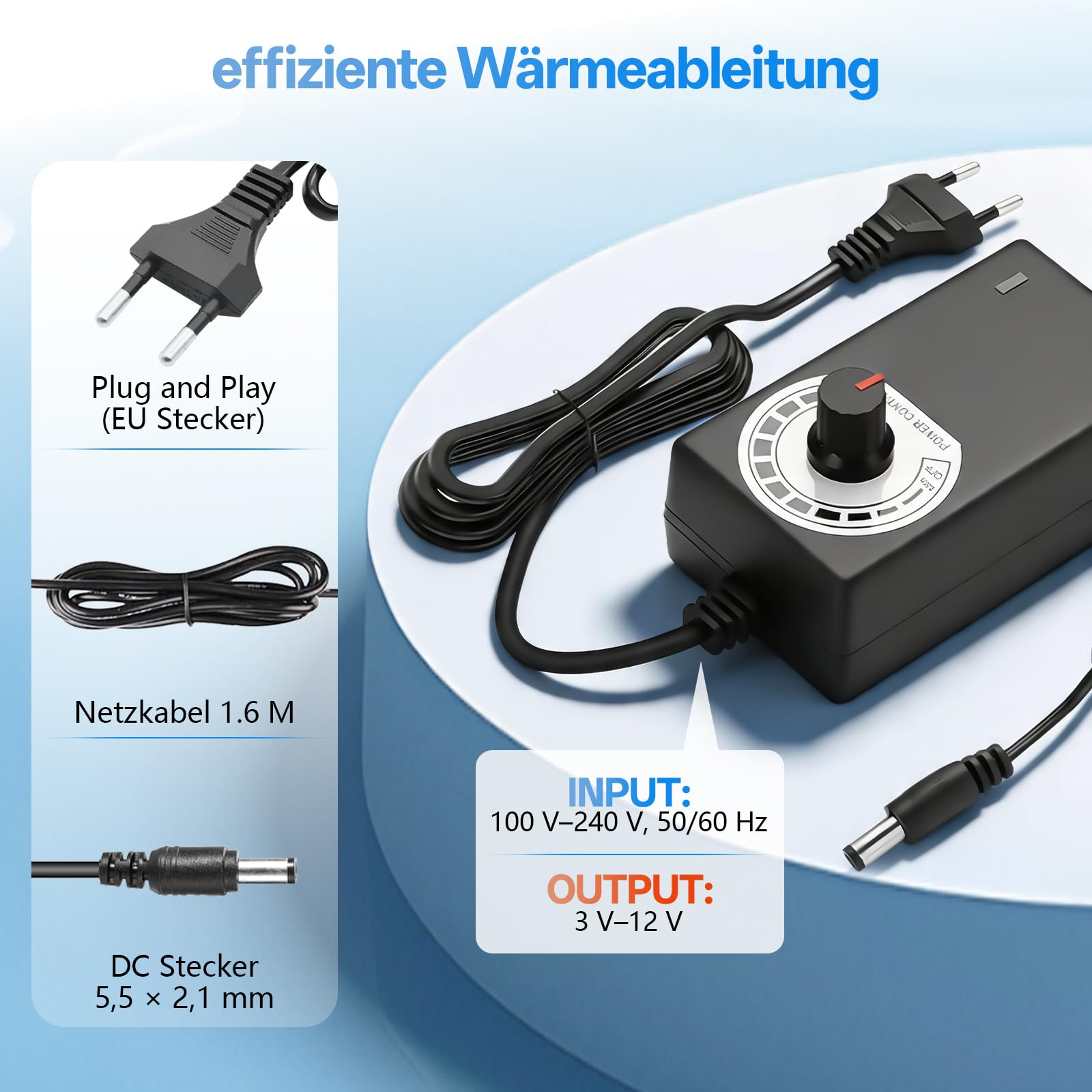 120mm*4 PC Lüfter Gehäuselüfter 12V, Einstellbare Geschwindigkeit Kontrolle Computer Lüfter, 220V 3000 RPM, für Laptop TV Router Serverschrank Netzwerkschrank Verstärker Belüftung