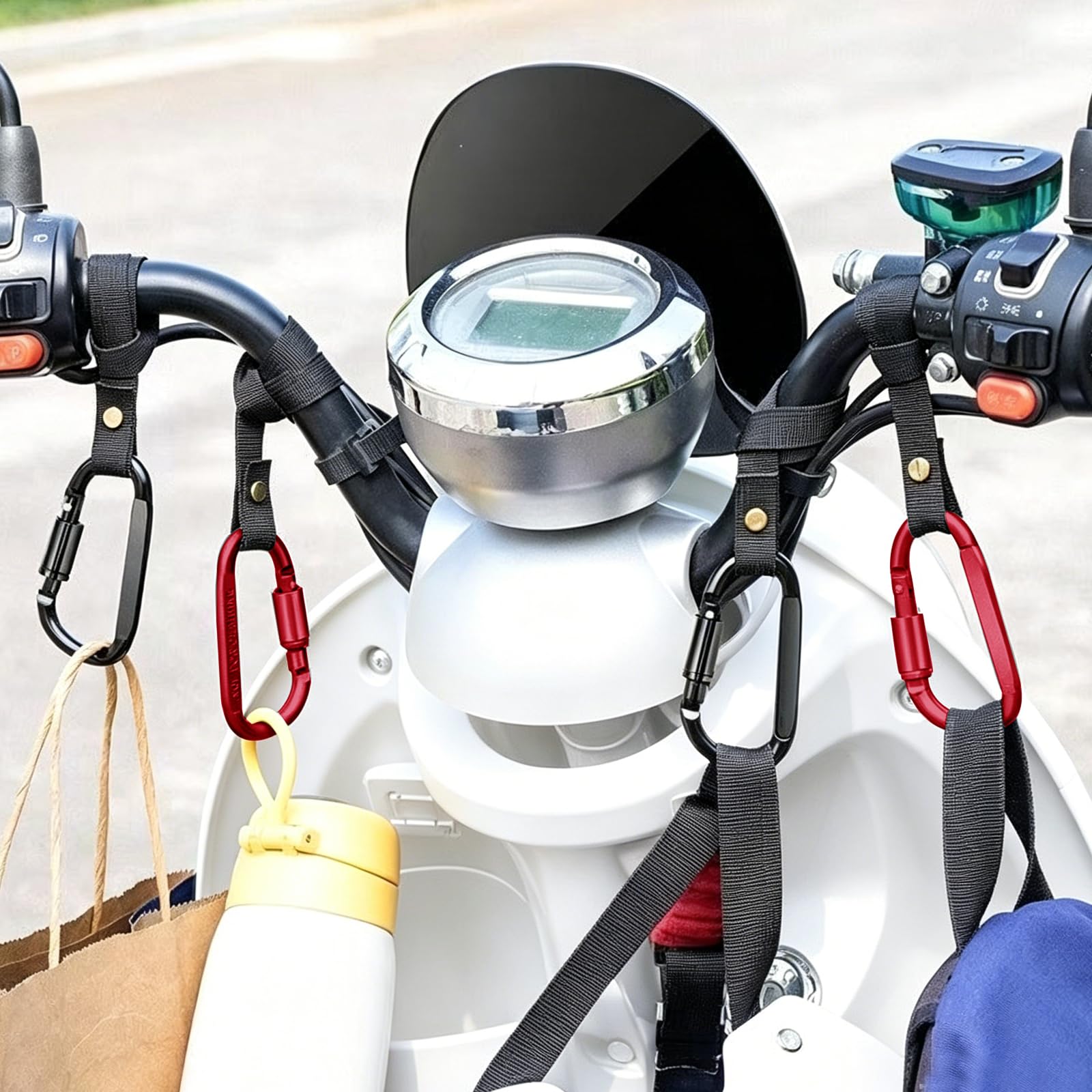 Mousquetons en D avec Fermeture à Vis et Sangle pour Travail Camping Moto Voiture