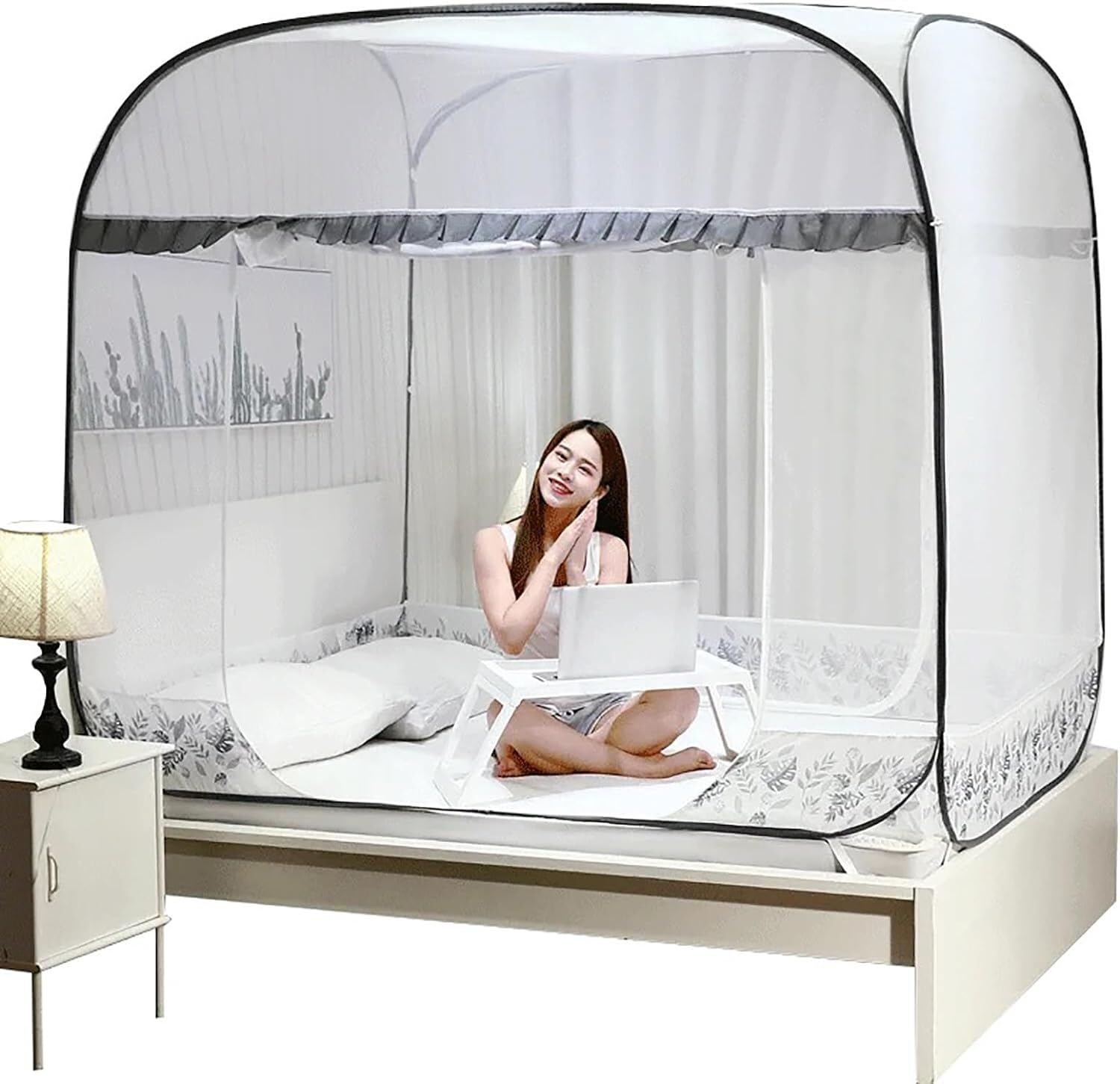 Mosquitera portátil de Viaje, Plegable, para Acampar, con Fondo antimosquitos (1,8 m)