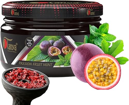Tanya Herbario 100% Nicotina Y Tabaco Libre De Shisha Cachimba Sabores 250G Bolsa (Fruta De La Pasión Menta)
