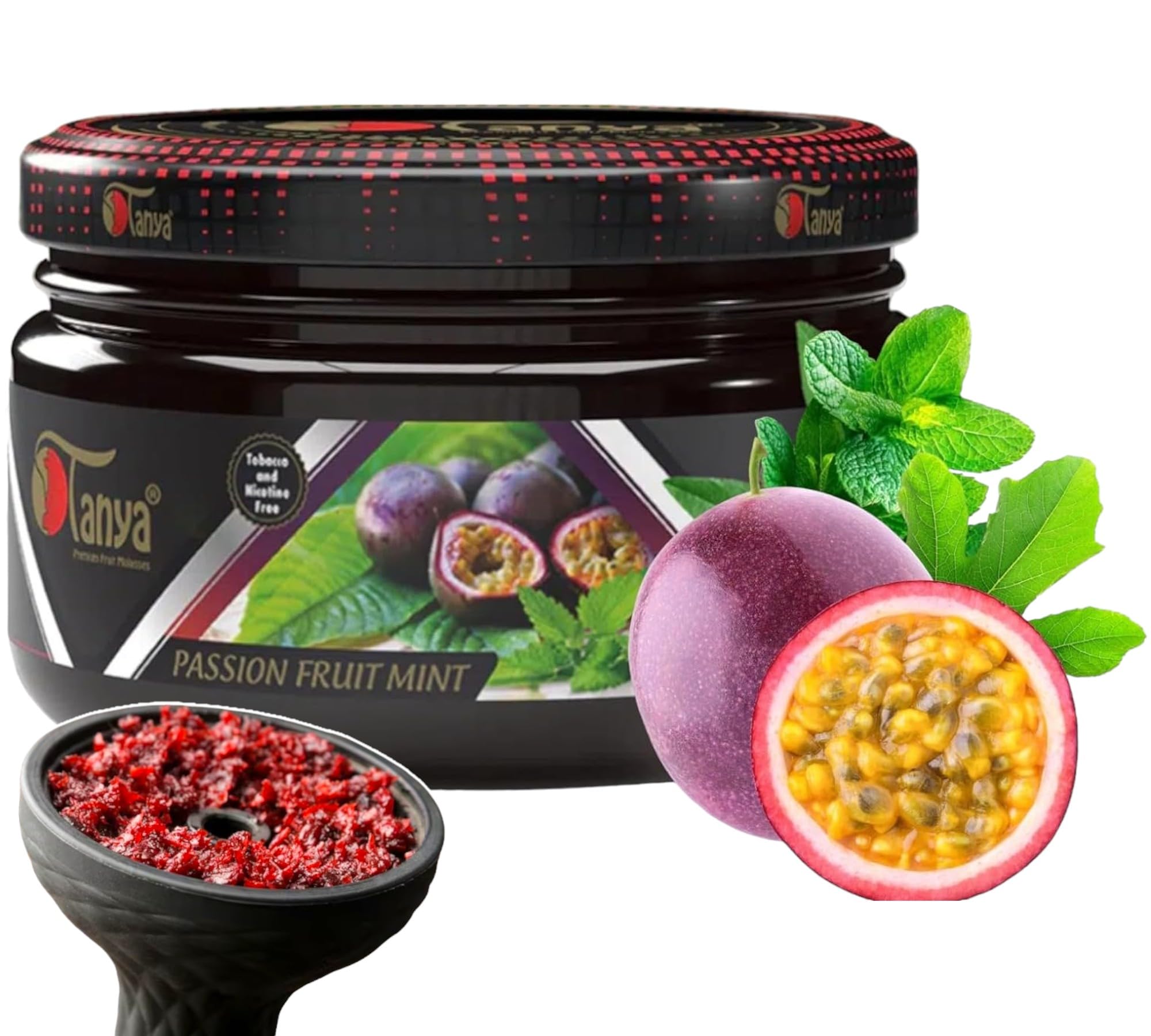 Tanya Herbal 100 Nicotine And Tobacco Free Shisha Hookah Flavors 250G Bag Passion Fruit Mint