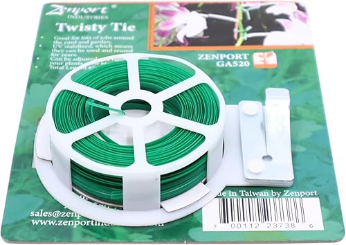 Miniatura 2 de Zenport GA520 Garden Twisty Plant Tie, 65 pies, verde