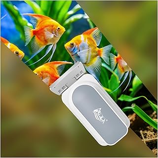 AQQA 水槽用マグネットクリーナー 水槽 スクレーパー 磁石式 コケ取り こけ掃除 強力磁力でコケ掃除 平面ガラスのコケ・汚れ落とし 浮く 強力 小型 薄型 水槽掃除道具 (ホワイト, M)