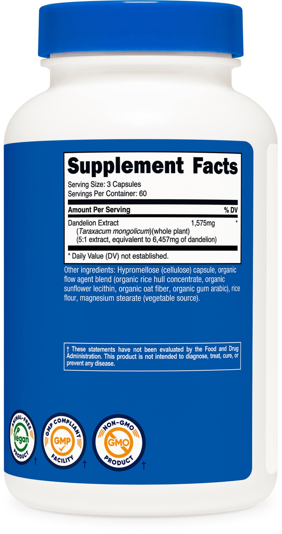 Nutricost Dandelion Extract 180 Capsules for 60 Servings Per Bottle — Amazon image 4