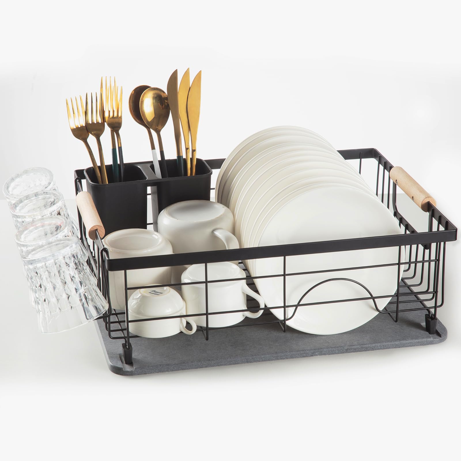 Amazon.com: ERYOPIH Dish Rack with Stone Drying Mat, Diatomaceous Earth ...