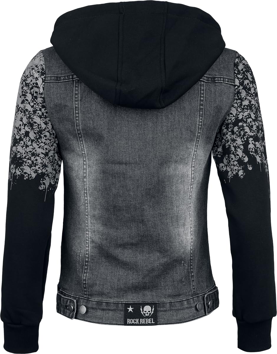 Rock Rebel by EMP Donna Felpa con cappuccio nera con tasche laterali