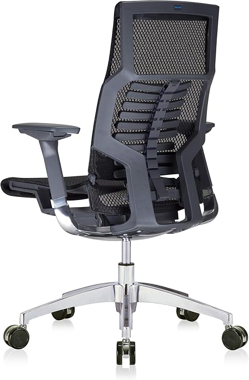 POwerFIT Exec Chair Black MESH SEAT & Back-Charcoal Frame