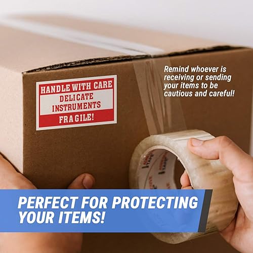 Miniatura 3 de 600 etiquetas 3 x 5 pulgadas rojo etiquetas delicadas para instrumentos etiquetas frágiles mango con etiquetas de cuidado  calcomanías para