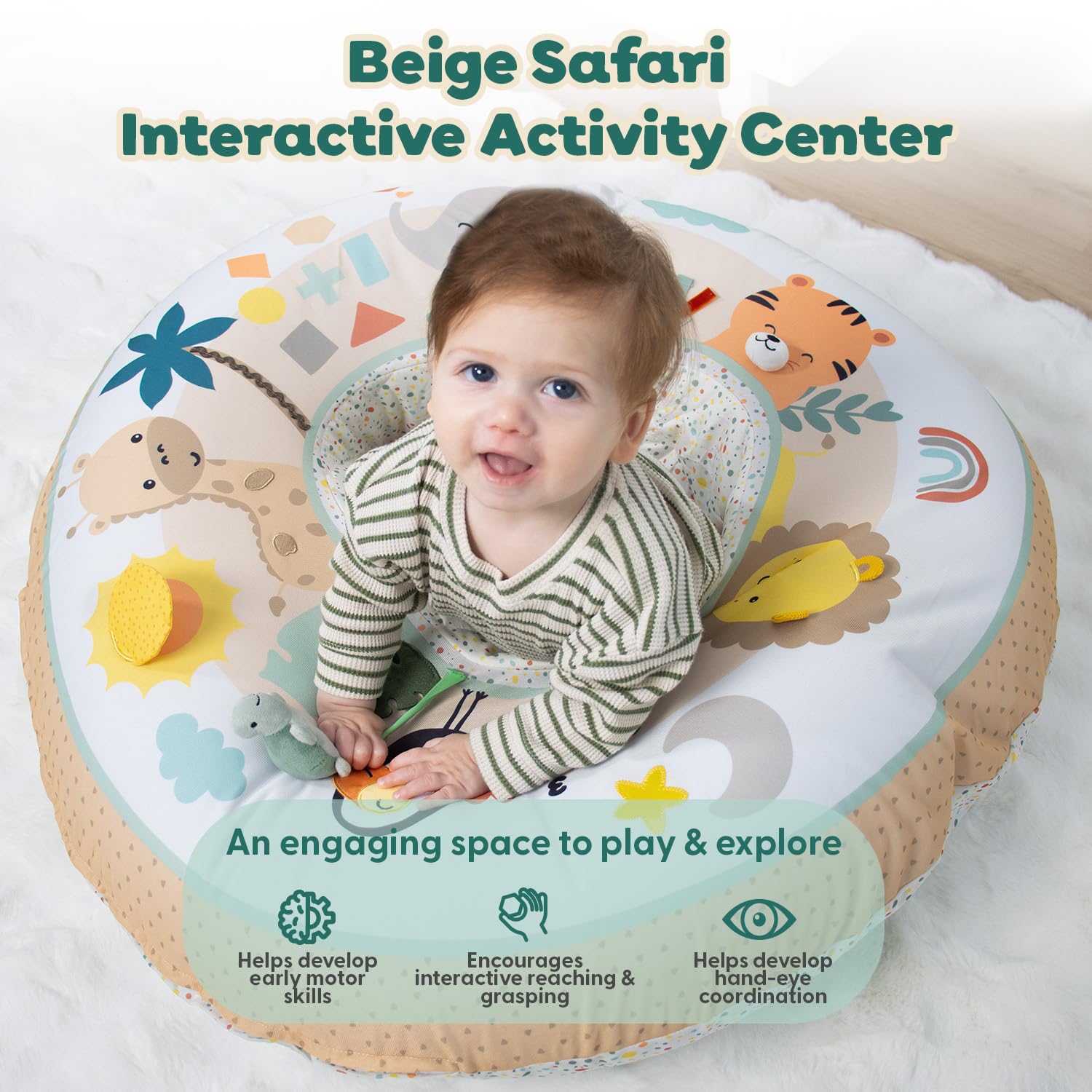 The Peanutshell Centro attività Play Ring - Safari beige | Gioca Anello Beige Safari