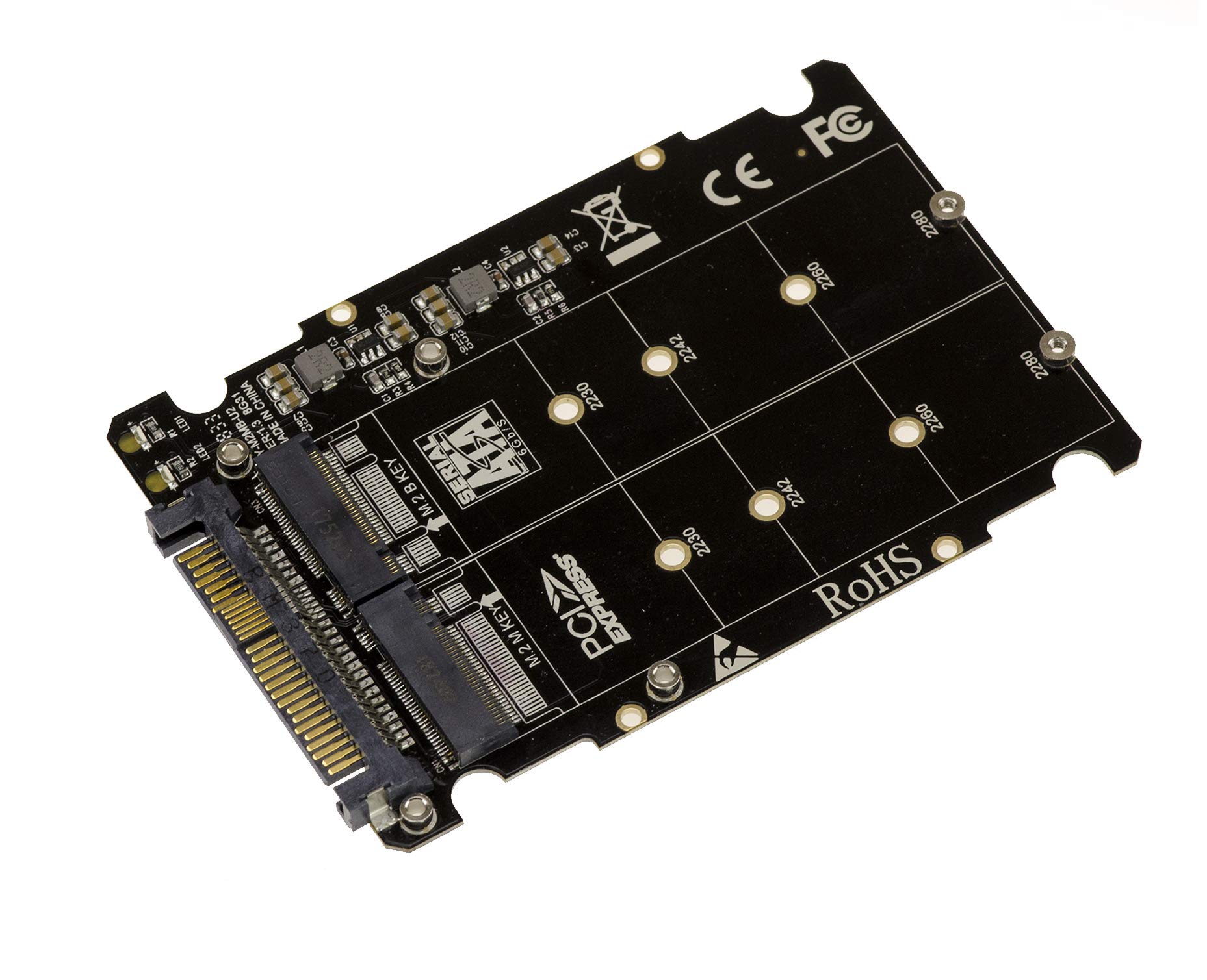 KALEA-INFORMATIQUE Adapter converter for mounting an M.2 M Key Gen 3.0 NVMe SSD and an M2 B Key SATA SSD in place of a U.2 SSD (U2 68Pin SFF-8639)