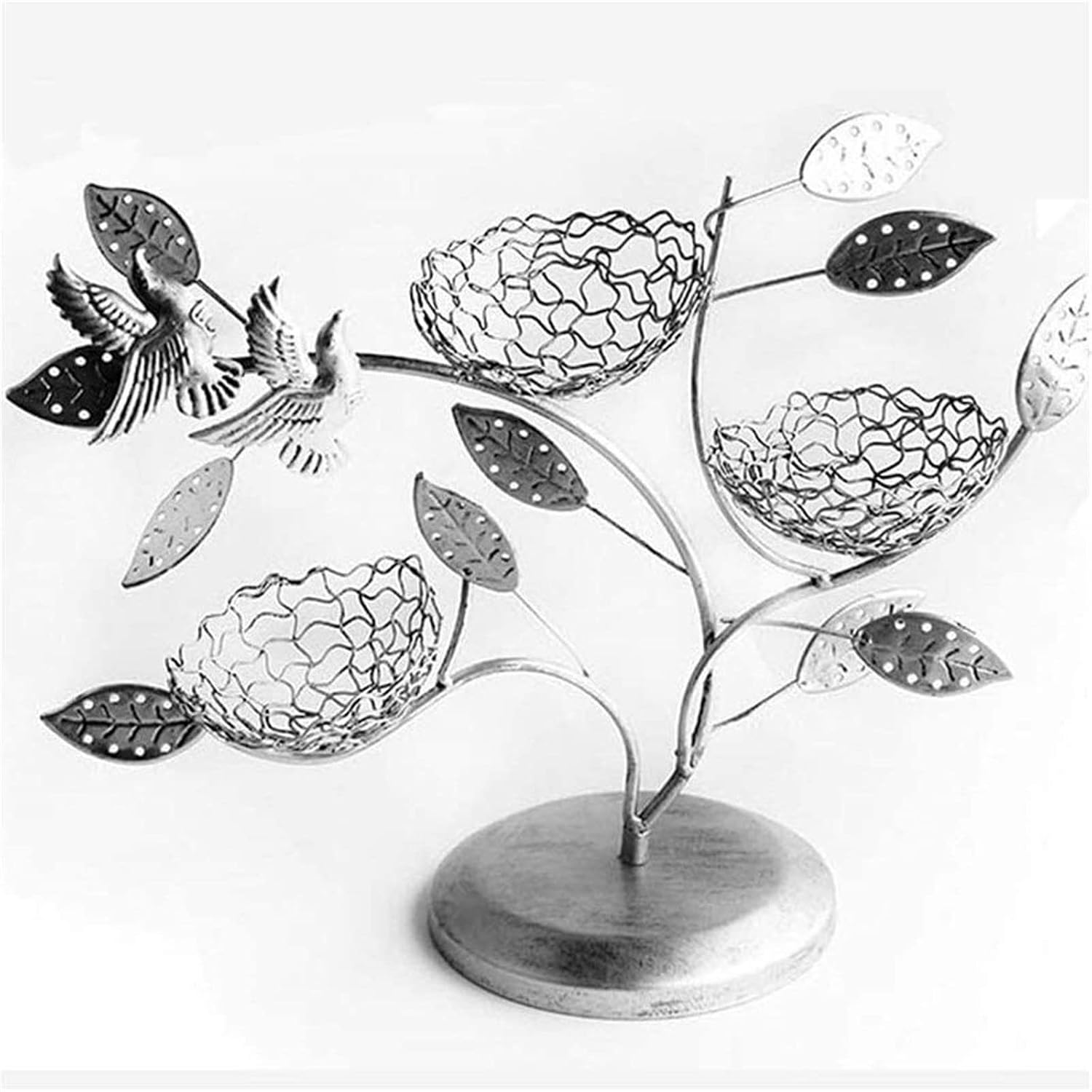 Flashing Tree Earrings Stud Accessories Ring Bracelet Necklaces Watches Display Storage Rack Shelf (Color : Silver)