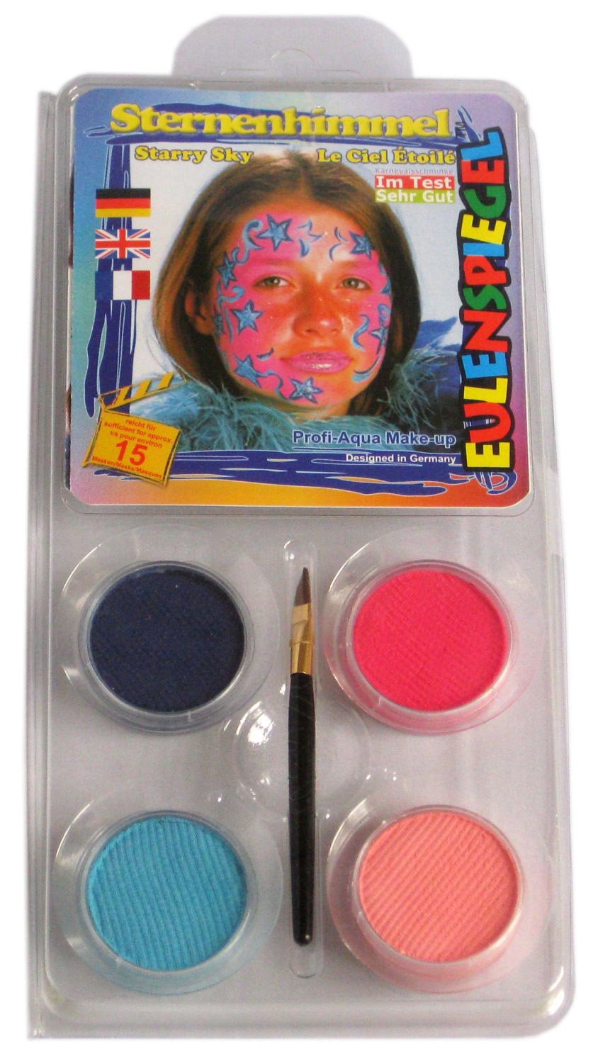 Eulenspiegel Schmink-Set 'Gespenst' – 4 Farben + Pinsel Für Karneval & Mottopartys