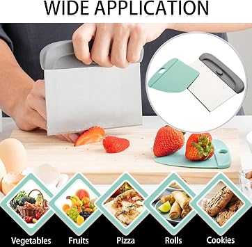 Dough Scraper, Bench Scraper and Dough Cutter for Home Bakers, Professional Chefs and Cooking Enthusiasts, Ideal for Portioning Dough and Lifting Chopped Ingredients, 14.4 x 12 cm