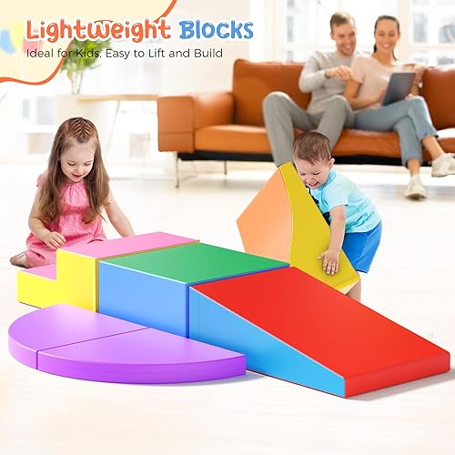 Miniatura 120 de Lischwert Bloques de escalada de espuma, juguetes de escalada suaves para niños pequeños, juego de espuma de 9 piezas para gatear y escalar con Verde