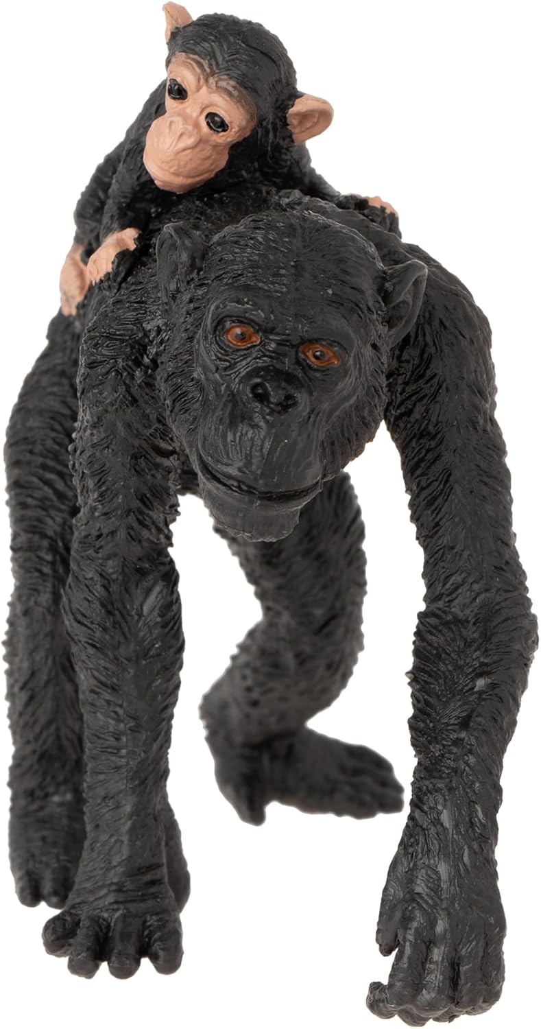 MOJO - Chimpanzee Mother and Baby | Hand-Painted Toy Figure | Wildlife Collection | True to Life & Highly Detailed | Designed in UK