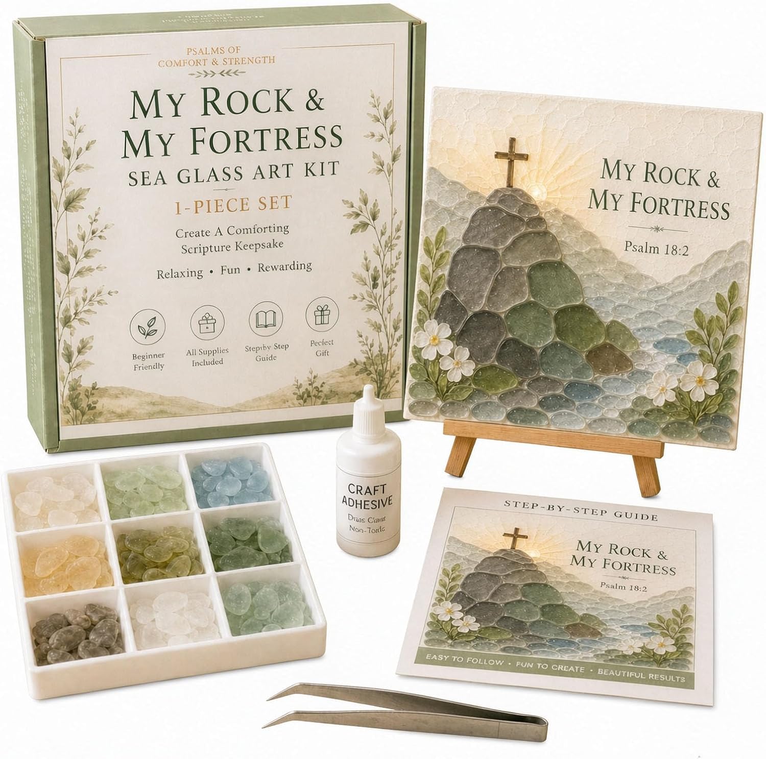 Timeless American Destinations Sea Glass Art Kit – DIY Mosaic Coastal Craft (G)