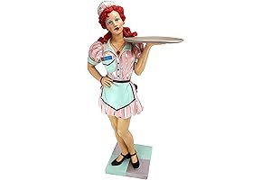 Design Toscano Retro Rosie Diner Dame Serving Table Statue in Full Radiant Color
