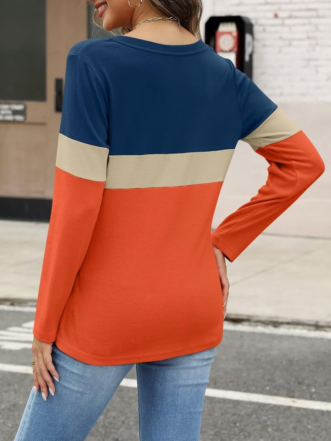 ORANDESIGNE Women's Long Sleeve Shirts Fall Zipper Tops Tunics Ladies Casual Tees Blouses - Image 2