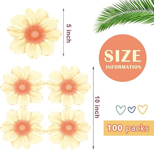 Miniatura 8 de Qilery 100 servilletas con forma floral desechables en forma de flor, servilletas de papel decorativas para novia, baby shower, boda, cumpleaños,