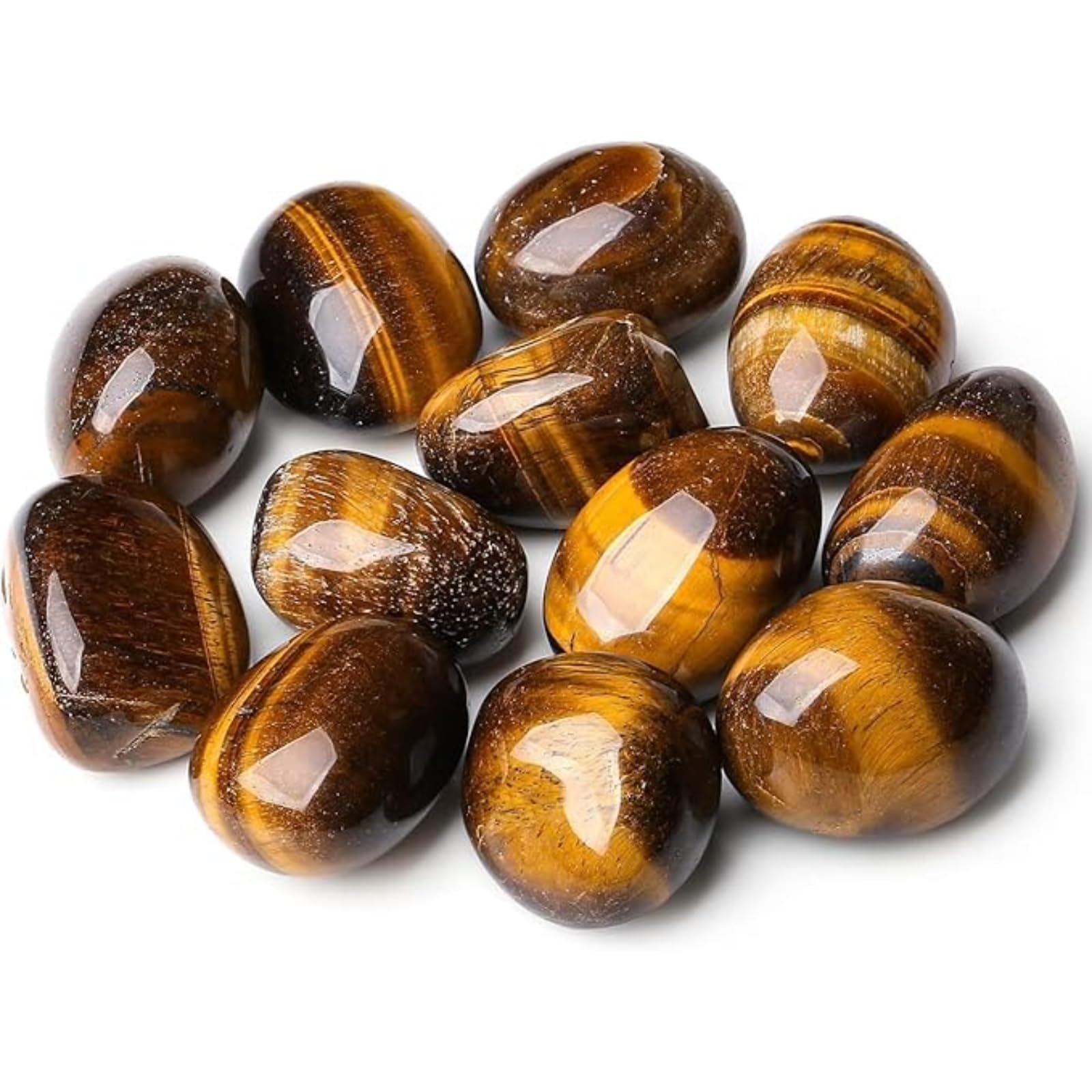 Jet Tiger Eye Tumbled Stones 100 Grams – Natural Polished Gemstones for Energy, Focus, and Protection – Spiritual, Meditation, and Home Décor Crystals