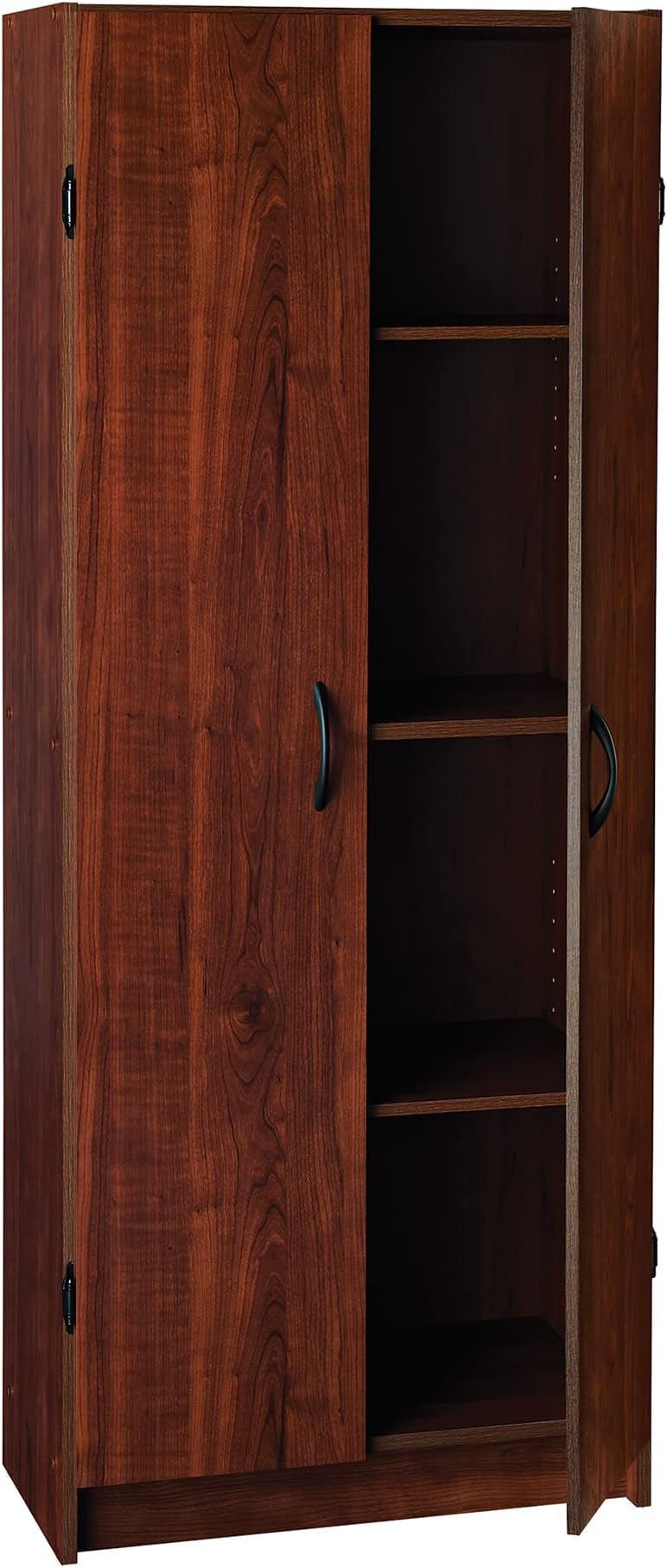 ClosetMaid Pantry Cabinet Cupboard with 2 Doors Adjustable Shelves, Standing, Storage for Kitchen, Laundry or Utility Room, Dark Cherry