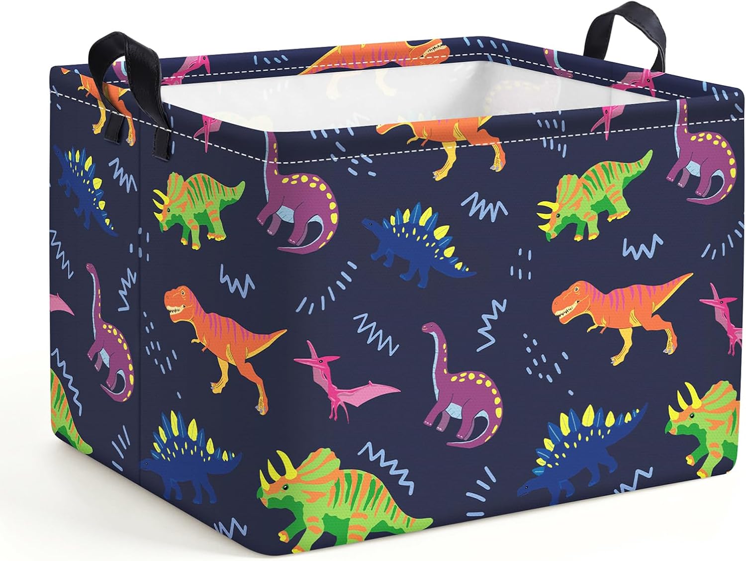 Kids Basket with Handles, Storage Toy Box for Boys, Dinosaur