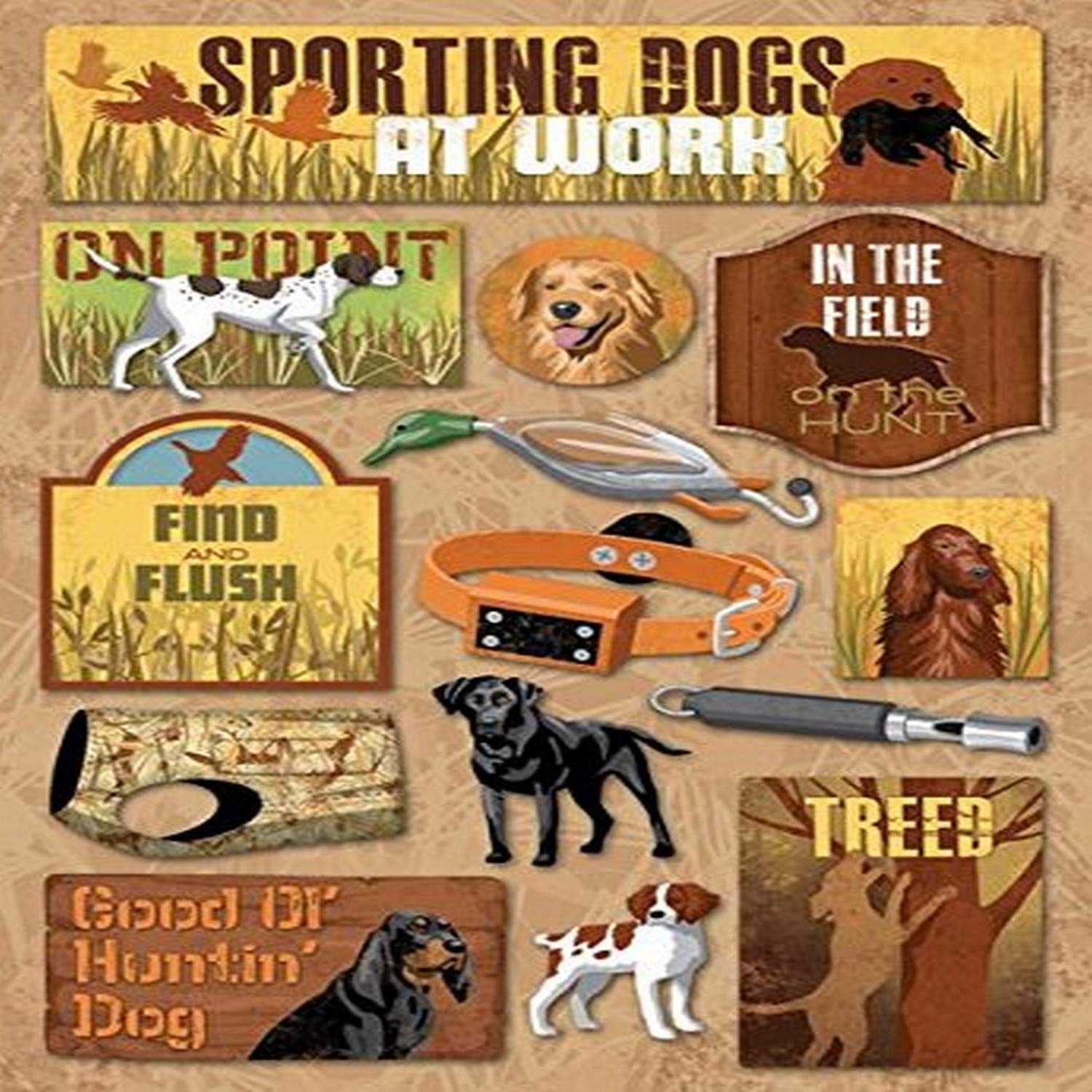 Karen Foster Design Senza acidi e lignina Scrapbooking Sticker Sheet, C è per la Cura Sporting Dogs