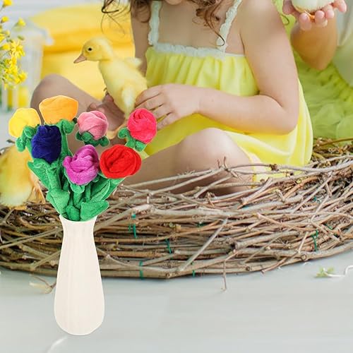 Miniatura 4 de Kisangel 7 piezas de ramo de rosas de peluche de rosas artificiales, correas de cortina de flores para restaurante, oficina, hotel, hogar, niñas