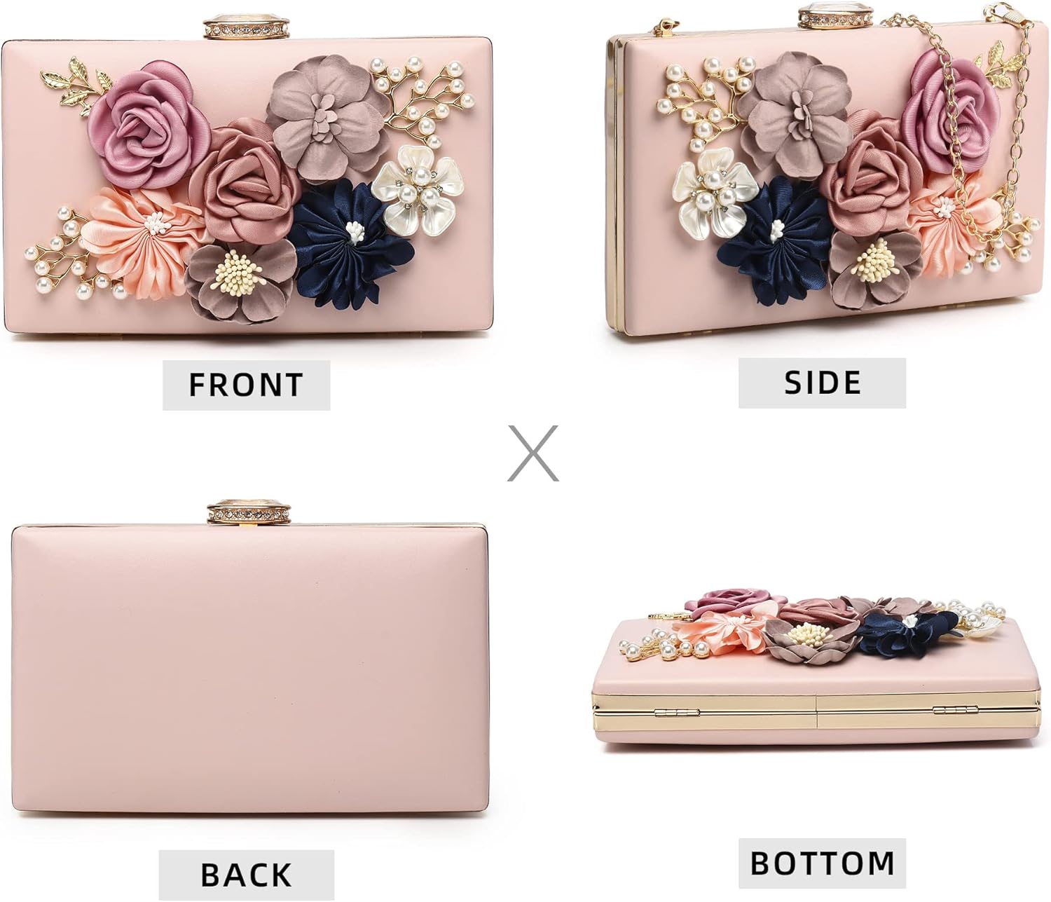 Clutch Purses for Women, Evening Clutch Clutch Purses for Women Formal, Banquet Bag with Floral Decoration, Gatherings