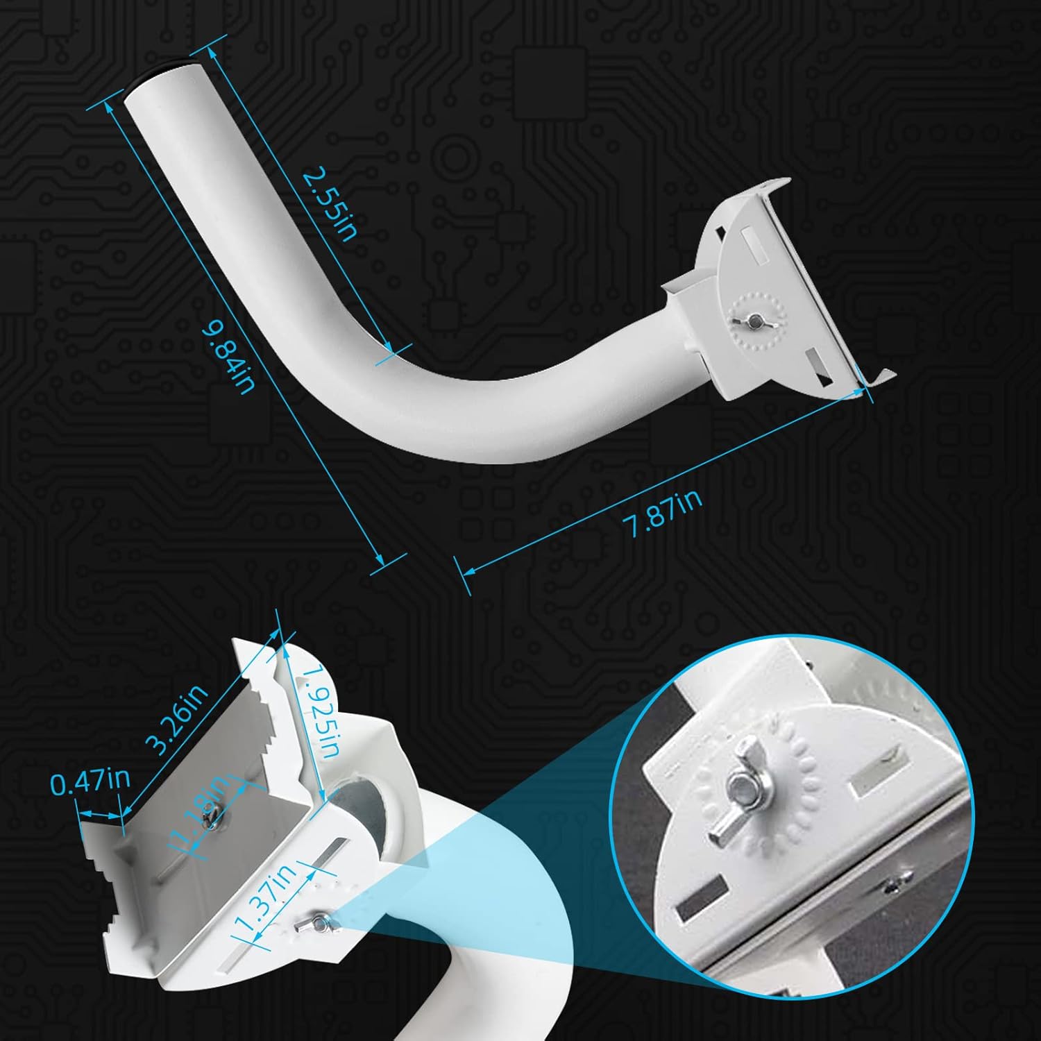 Universal Wireless Bridge Bracket Mount, J Pole Mount Accessory for Outside TV Antenna, Pole and Wall-Mounted Mount for Outdoor AP Access Point Client Bridge CPE(2 Pack)