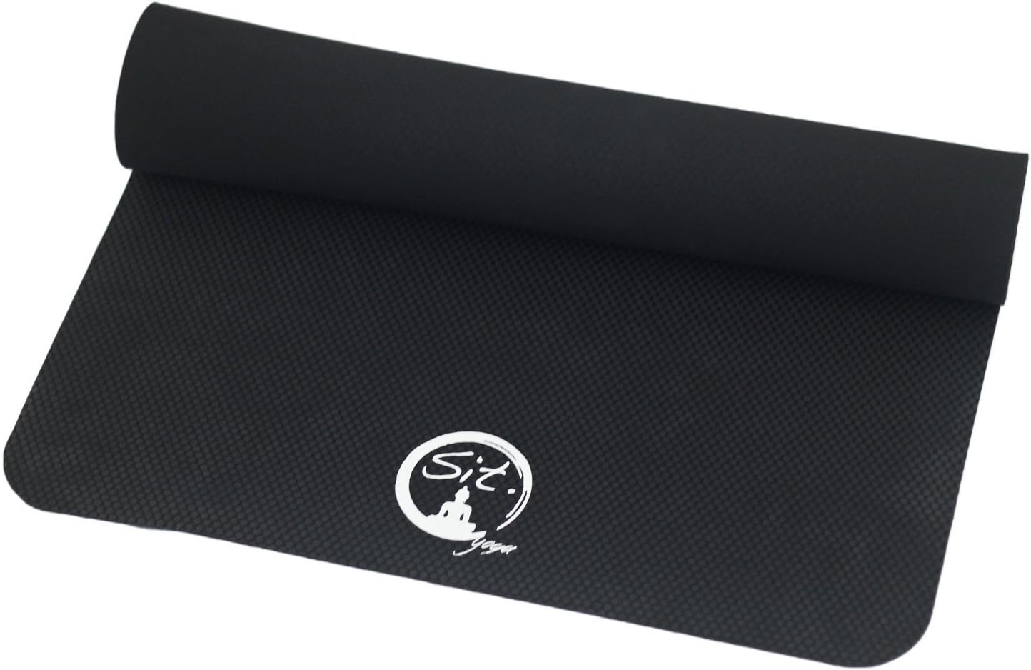 The Zen Yoga Mat in Black By Sit Yoga, 1/4'' Thick Premium 100 All Natural Rubber
