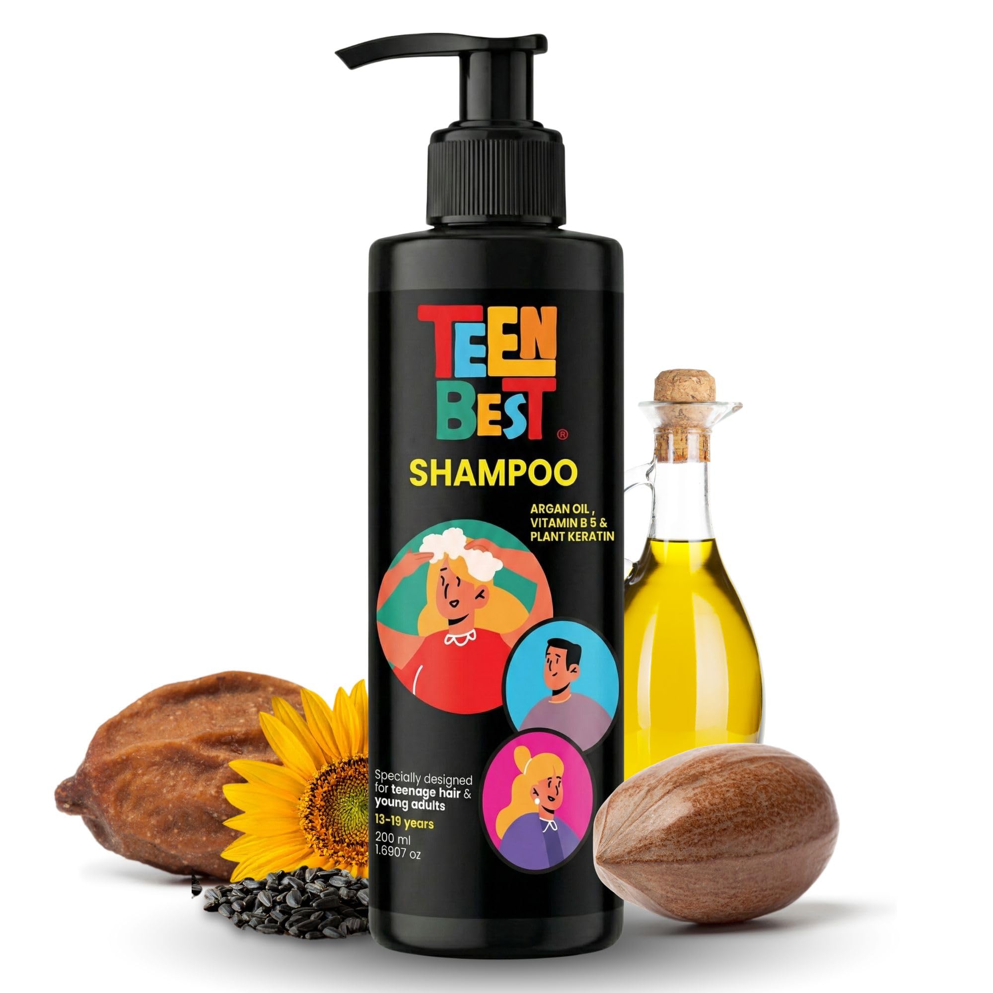 Healthbest Teens Shampoo 200 ml - Gentle Daily Cleanser for Oily & Sweaty Scalp - Paraben & Sulphate Free - For Boys & Girls 13-19 Years-image-24