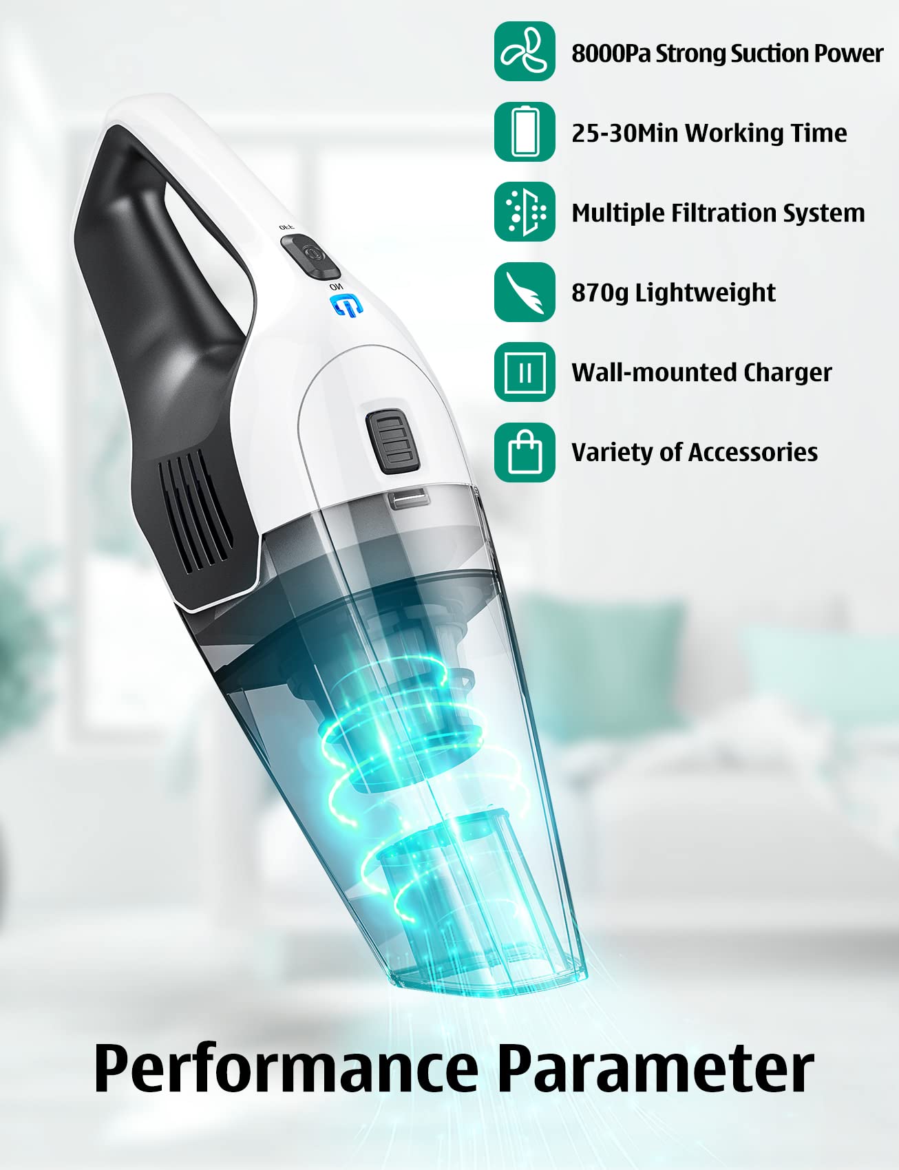 Buy Handheld Vacuum Cordless, Strong Suction Handheld Vacuums Wall