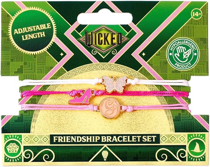 WICKED Glinda フレンドシップブレスレット 3個セット - ピン、ホワイト、ローズゴールド, One Size, 亜鉛合金 - 亜鉛93% + 銅3% + アルミニウム4%。, 宝石なし