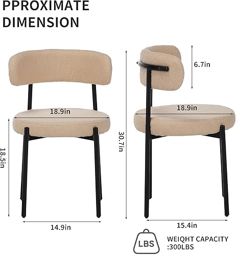 Miniatura 3 de Dining Chairs and Table & Chair Sets - 4 Piece Modern Kitchen Dining Chairs with Round Seat Cushions, Curved Back Design for Restaurants and Dining