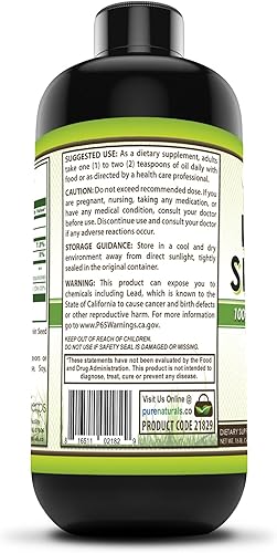 Miniatura 2 de Pure Naturals Suplemento de aceite de semilla negra, 16 onzas, 0.18 oz por porción, 96 porciones por botella, sin OMG, sin gluten, fabricado en