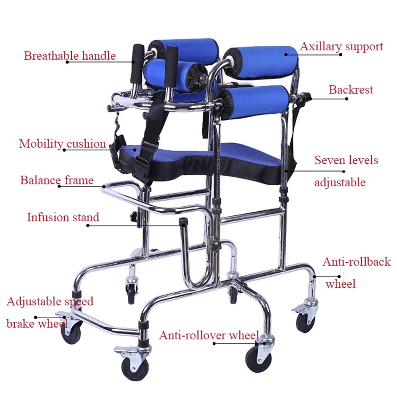 Pomoce do chodzenia dla osób niepełnosprawnych przenośny chodzik dla dzieci porażenie mózgowe niepełnosprawność rehabilitacja lekki aluminiowy rollator z regulowaną wysokością siedziska