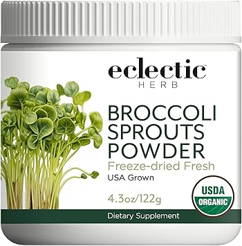 Eclectic Herb - Broccoli Sprouts Powder Nutritional Supplement | Vitamins + Minerals | Antioxidants & Immune | Superfood Powder + Daily Greens Drink Mix | USDA Organic, Non-GMO, Vegan 4.3 oz | 122 g