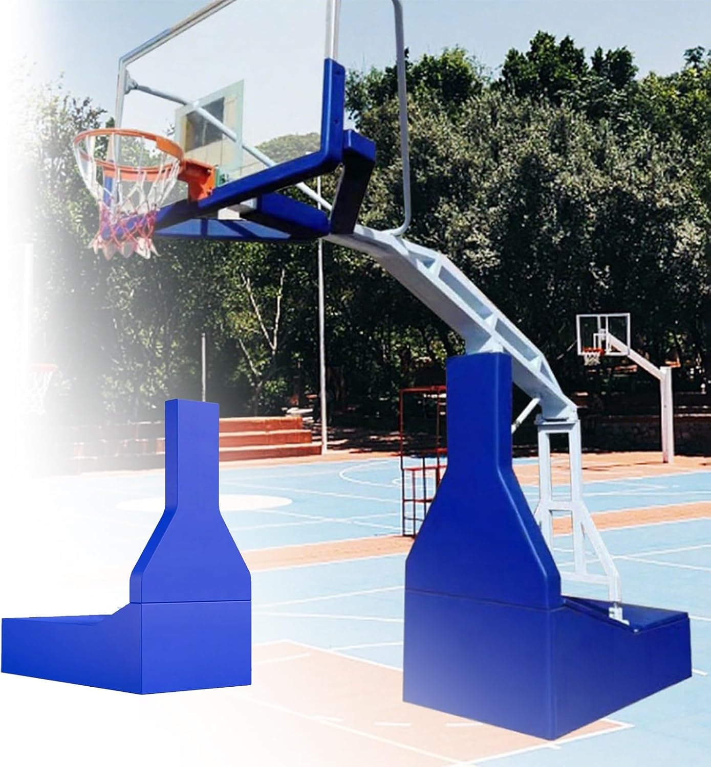 Weatherproof Basketball Pole Pad, Heavy Duty Safety Pole Pads, Easy Installation Impact-Resistant, for Basketball Hoop Protection, Player/Teenager/Adult