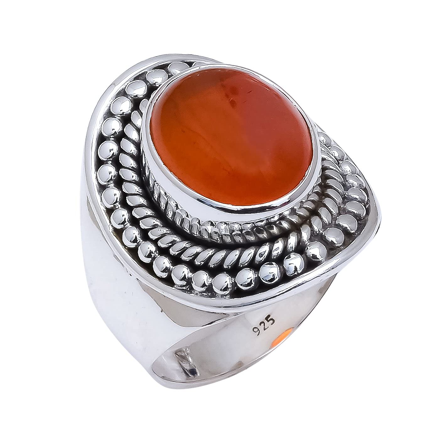 Anika Jewellers Carnelian Natural Gemstone Handmade 925 Sterling Silver Ring For Her (5.7 gm) (B098D2YF1M) Amazon Price History, Amazon Price Tracker