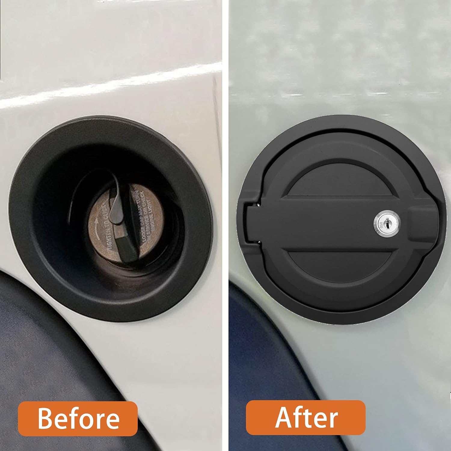 Locking Gas Cap Cover, Fuel Tank Door with Lock for 2018-2022 Jeep Wrangler JL JLU, Black