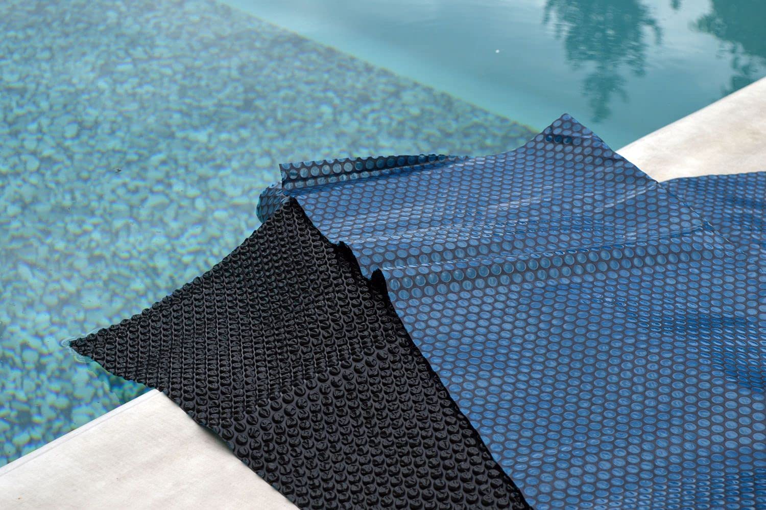 Solarnoppenfolie blau/schwarz für Pool 4,0 x 2,07 m Rechteck 200mic