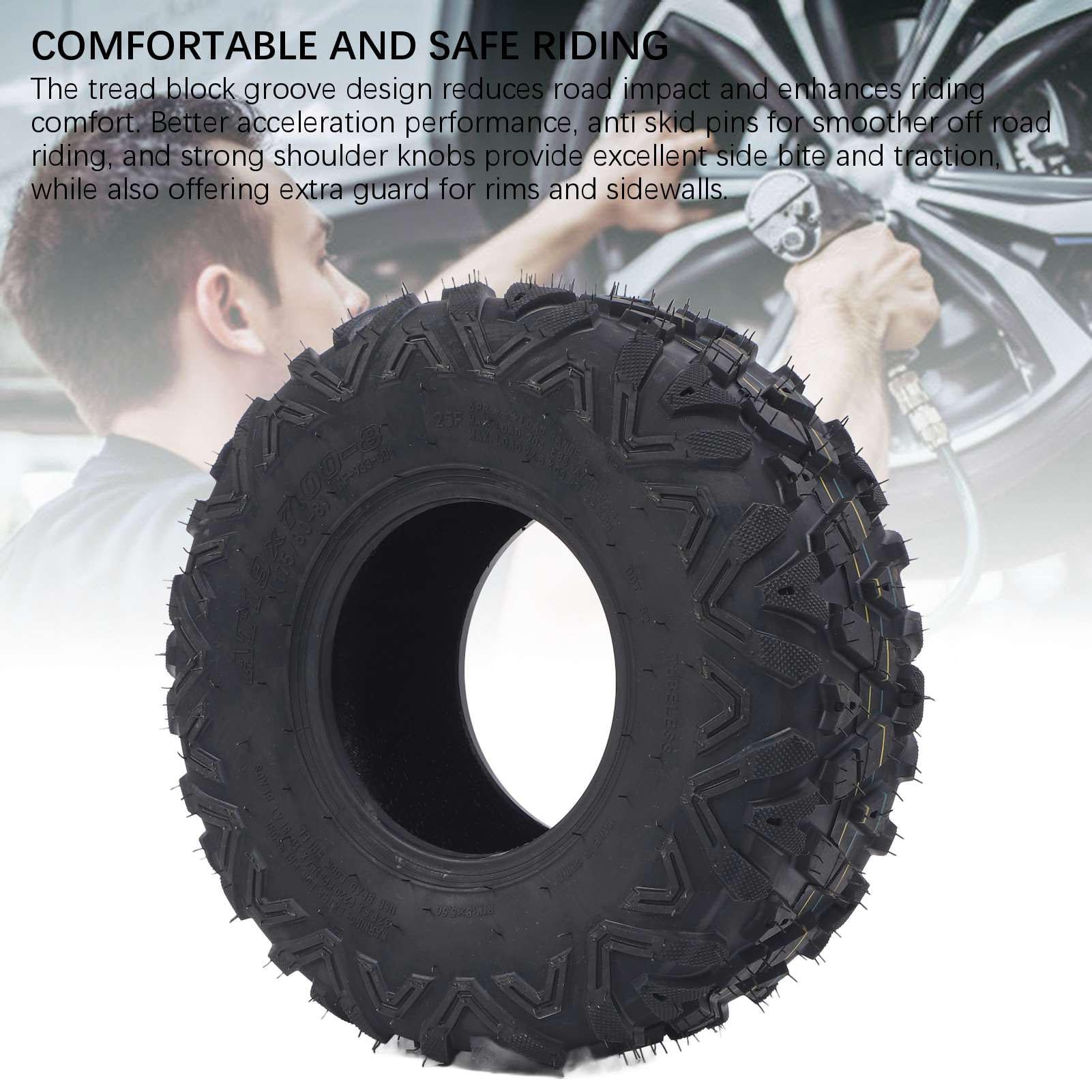 Opony ATV 19x7-8, 6-warstwowa Gumowa Opona Sportowa ATV 19x7x8 Opony Mini Bike Opony UTV Off Road Opony Bezdętkowe Wszystkie Terenowe Opony Błoto Trial Piasek Opony UTV Quad Tire