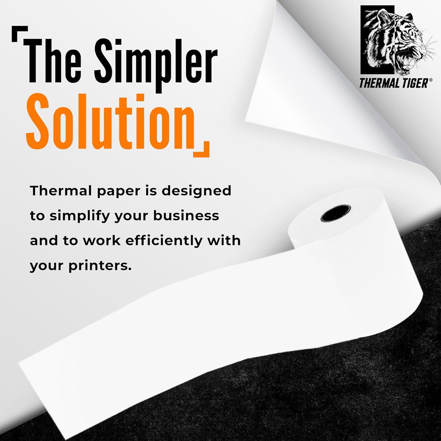 Thermal Tiger 3 1/8" x 230' Thermal Receipt Paper Rolls (50 Rolls) – BPA-Free, Universal POS Compatibility for Clover, Epson, & Verifone – Crisp Printing & 5-Year Image Life