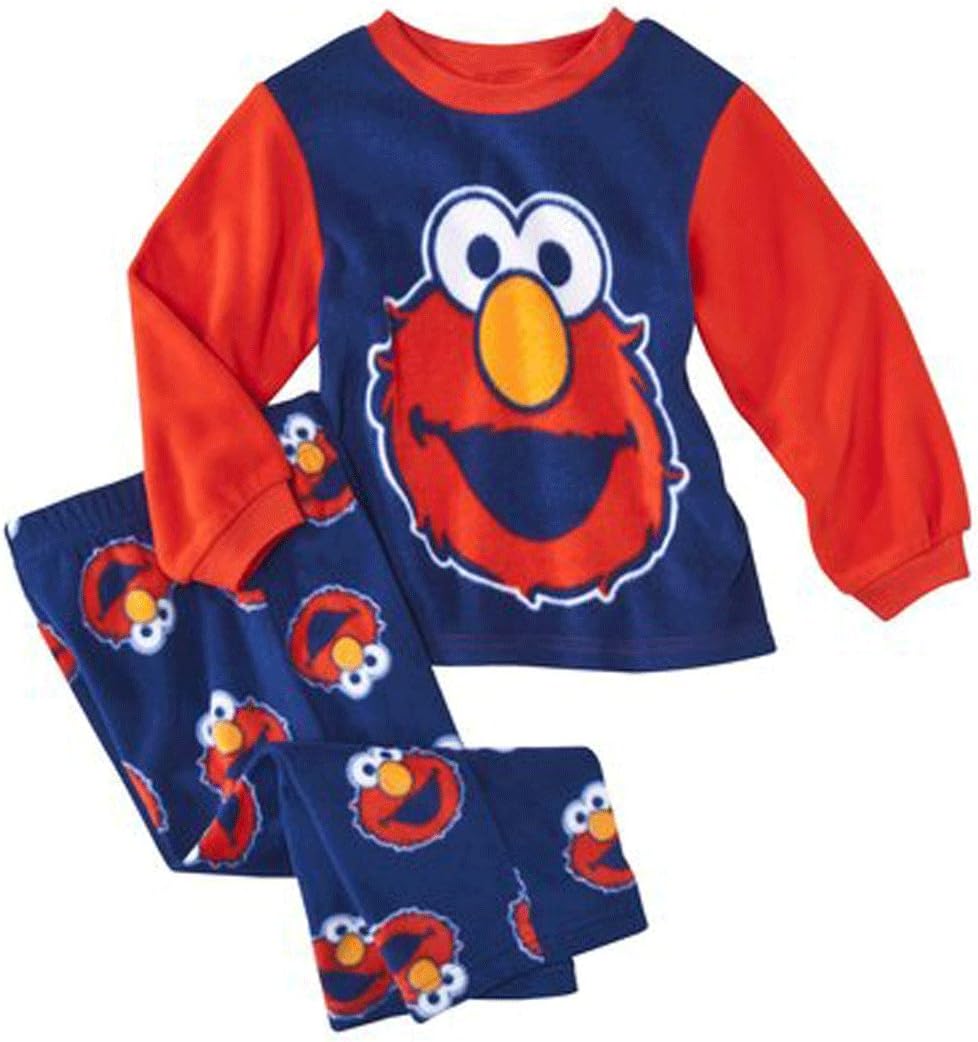 Elmo Infant and Toddler Boys Fleece 2pc Pajamas Set Face