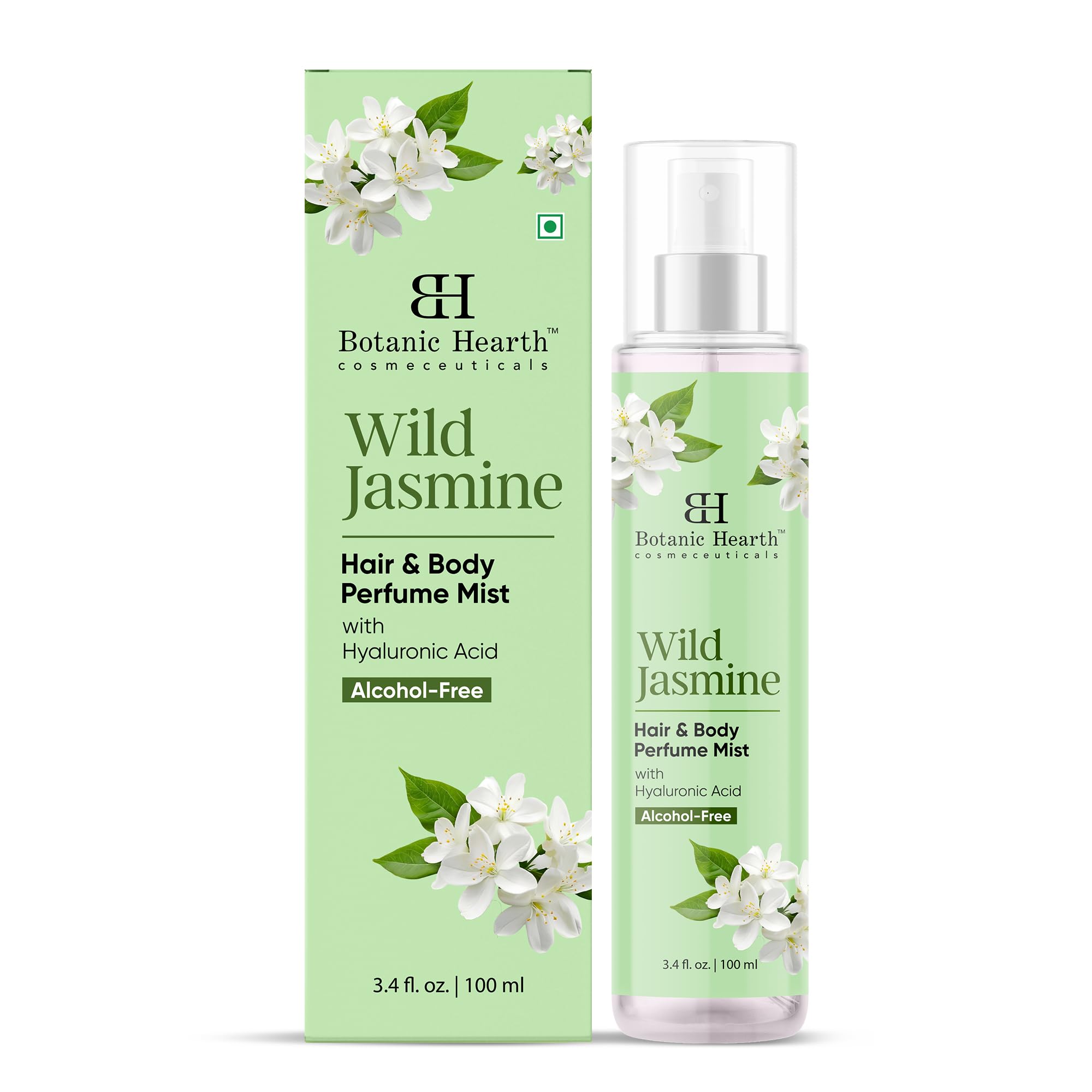 Botanic Hearth brume parfumée femme pour cheveux et corps au jasmin | déodorant longue durée pour cheveux et parfum corporel pour femmes et hommes | fraîcheur toute la journée, 100 ml (3.7Fl Oz)