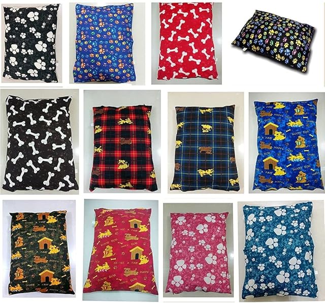 London Dream 2-Pack Large Dog Bed Pillow 39 x 29 Inches (Zipped Cover + Inner Cushion) Soft Polycotton Easy to Clean Cushions Covers, Breathable Hollowfibre Fill [Mix Colors]