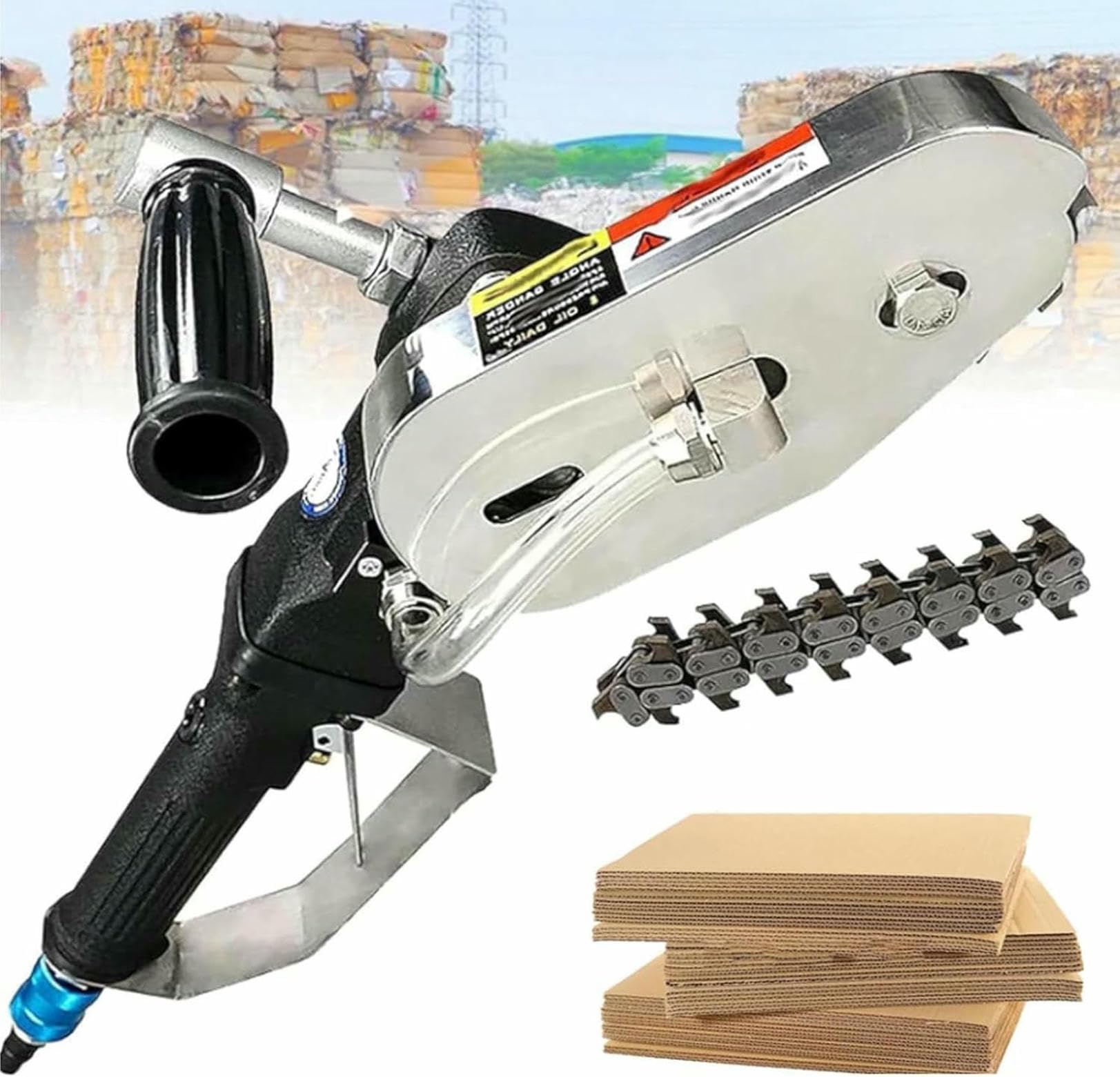 Découpeuse pneumatique de cartons portable avec chaîne en acier allié 2500 tr/min