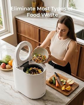 OK-255 Electric Composter for Kitchen 5.5L | 2026 New Smart Compost Bin with 5 Modes, Quiet, Odor-Free, Auto-Clean, Reduces Food Waste by 90%, Turns Waste Into Fertilizer