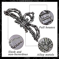 Vista 55 de Pinzas de pelo góticas de murciélago negro para mujeres y niñas, garra de pelo de murciélago gótico de aleación punk negra Y2K para decoraciones